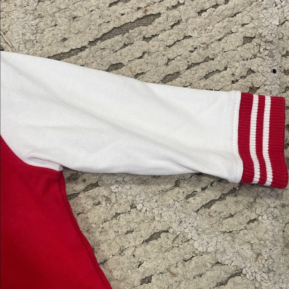 Creative knitwear Red and White Georgia Varsity Jacket and Beanie Set size 12 m - Picture 6 of 10
